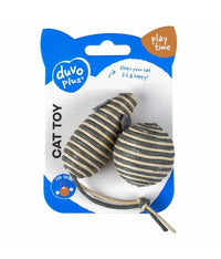 Thumbnail for Duvo+ Rope Mouse & Ball Grey 2Pc - 17,5x3,5x2,5cm