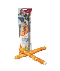 Thumbnail for Duvo+ Meat! chicken & rawhide sticks large[Options - 25cm - 2 Sticks]
