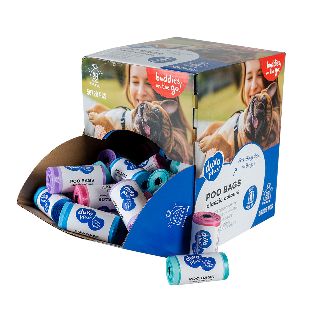 Duvo+ Classic Colour Poo Bag Multicolour (50 x 20pcs) - Display Box MOQ 50pcs