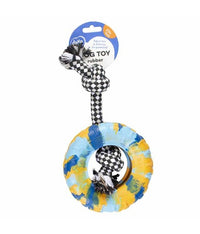 Thumbnail for Duvo+ Rubber Tire Smash & Cotton Rope Multicolour[Size - M, Dimension - 35x19x4.5cm]