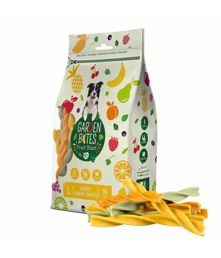 Duvo+ Garden Bites Fruity Dental Swirls 16cm - 15pcs Mixed Colors