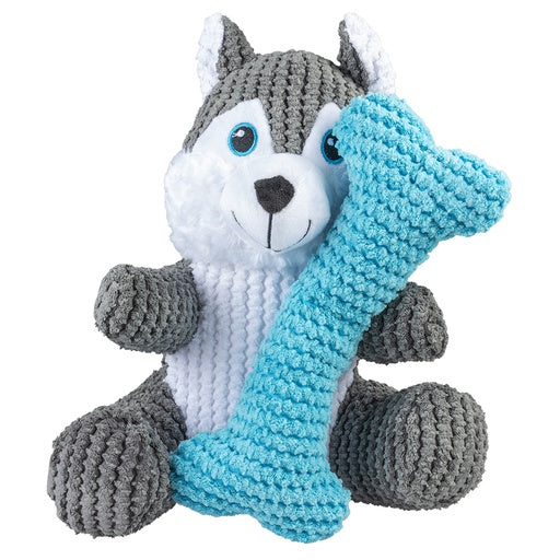 Duvo+ Plush duo husky + bone Multicolour - Dog Toy 22x19x8cm