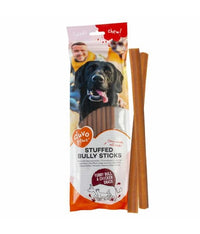 Thumbnail for Duvo+ Chew! Stuffed Bully Sticks 25,4cm - 4pcs - 208g, Brown