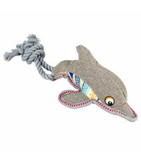 Thumbnail for Duvo+ Canvas Dolphin with Rope 46x14x11cm, Grey