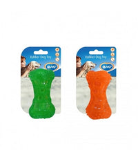 Thumbnail for Duvo Tpr Bone Squeaky Orange/Green 9.5cm[Length - 9.5cm]