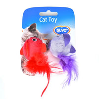 Duvo Assortment birds with feather Red/purple 13 x 10 x 3.5cm - 2 Pcs[Count - 2, Dimension - 130 x 10 x 3.5cm]