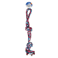Thumbnail for Duvo+ Tug Toy Knotted Cotton 2 Knots Double Loop 50cm