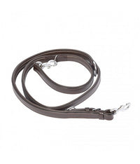 Thumbnail for Duvo Metal Leather Duo Leash Dark Brown 100 - 200cm/22mm[Dimension - 100-200cm x 22mm]