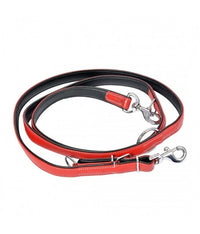 Thumbnail for Duvo Comfy Leather Duo Leash Red 100 - 200cm/22mm[Dimension - 100-200cm x 22mm]