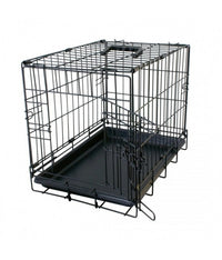 Thumbnail for Duvo Dog Crate 2 doors Plastic Tray Black[Dimension - 62 x 44 x 50cm]