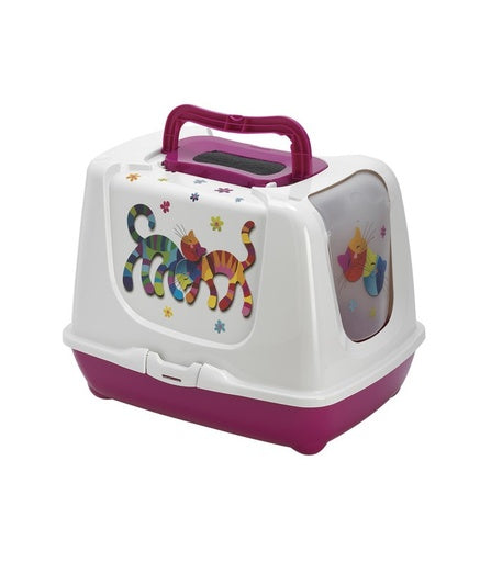 Moderna Trendy Cat-Litter box[Color - Pink, Size - XL]
