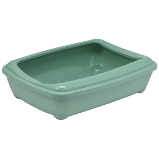 Moderna Arist-O-Tray-Cat Litter Tray 49.9 x 37.6 x 13.8 cm (With Rim)-Green