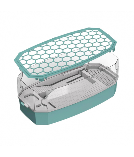 Nomoypet Detachable Escape Proof Turtle Tank Without Pump NX-35 Small - 34x18x18cm [Color - Blue]
