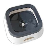 Thumbnail for Pado Classic Square Anti Spill Pet Bowl 21x21x7.8cm[1000ml]-Grey