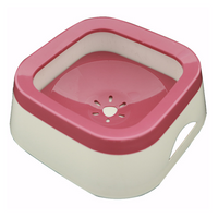 Thumbnail for Pado Square Anti Spill Pet Bowl 21x21x7.8cm[1000ml] -Rose Red