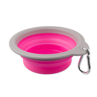 Thumbnail for Pado Adjustable Pink And Gray Bowl Large- 18x16.8x(2.9-6.4cm)