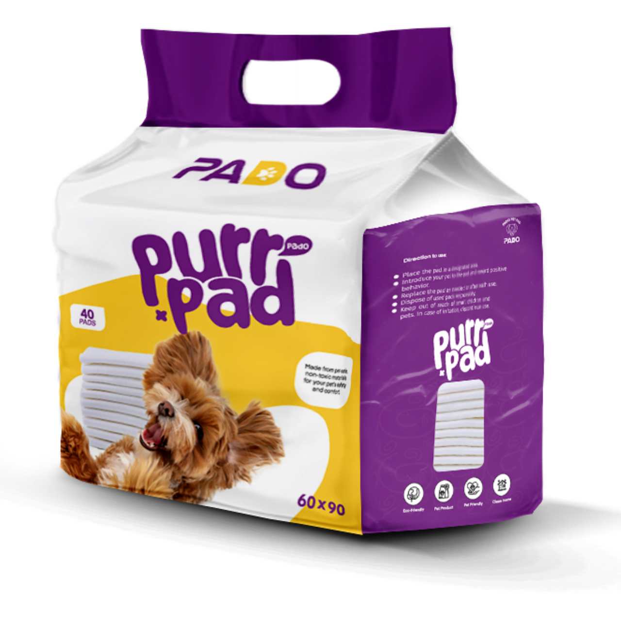Pado Pet Pad - Advanced Layer Protection[Dimension - 60x90cm, Count - 40]