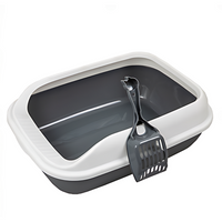 Thumbnail for Pado Cat Litter Tray Normal with Scoop 49x36x17cm-Black