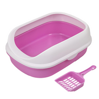 Thumbnail for Pado Cat Litter Tray Curved Top 41x31x14cm-Rose
