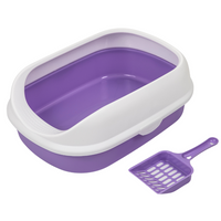 Thumbnail for Pado Cat Litter Tray Curved Top 41x31x14cm-Purple