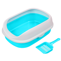 Thumbnail for Pado Cat Litter Tray Curved Top 41x31x14cm-Cyan