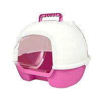 Thumbnail for Pado Enclosed Cat Litter Box  50*41*39cm-Pink