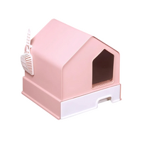 Thumbnail for Pado House Cat Litter Box 46*46*44cm - Pink