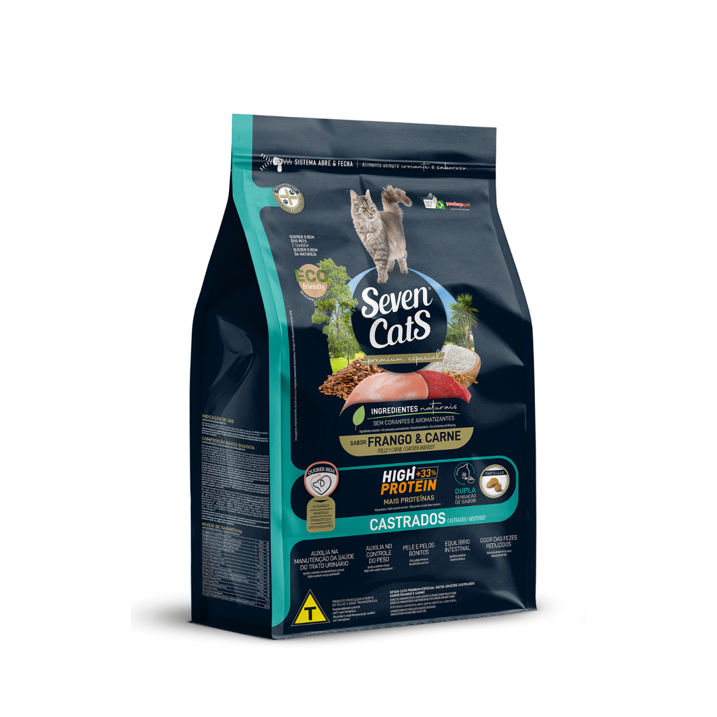Seven Cats Cat Food For Sterilized  - Chicken & Beef [High Protein] 1kg