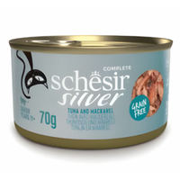 Thumbnail for Schesir Silver Senior Cat Wholefood - Tuna And Mackerel 70g (Min Order- 12 Cans)