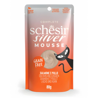 Thumbnail for Schesir Silver Mousse Senior Cat - Salmon And Chicken 80g (Min Order- 12 Pouch)