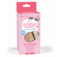 Thumbnail for Schesir Baby Cat Can Multipack Mousse & Fillets - Chicken With Salmon & Chicken Liver 165g (3 Cans x55g)