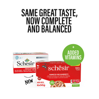 Thumbnail for Schesir Complete & Balanced Nutrition Wet Cat Food in Jelly Can[Multi pack]- Tuna With Shrimp-(6X50g)