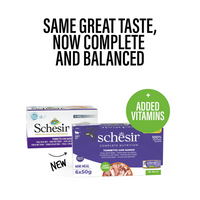 Thumbnail for Schesir Complete & Balanced Nutrition Wet Cat Food in Jelly Can[Multi pack]- Tuna With Beef-(6X50g)