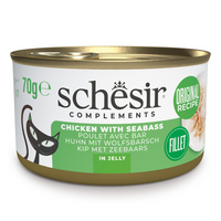 Thumbnail for Schesir Complements Cat Wet Food  in Jelly Can- Chicken With Seabass 70g [MOQ:12pcs]