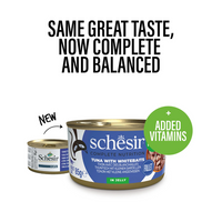 Thumbnail for Schesir Complete & Balanced Nutrition Wet Cat Food in Jelly Can- Tuna With Whitebait 85g [MOQ:12pcs]