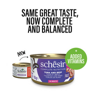 Thumbnail for Schesir Complete & Balanced Nutrition Wet Cat Food in Broth Can- Tuna With Beef 85g [MOQ:12pcs]