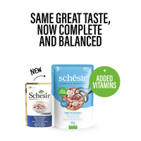 Thumbnail for Schesir Complete & Balanced Nutrition Wet Cat Food in Jelly Pouch- Tuna With Seabass 85g [MOQ:12pcs]