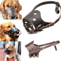 Dog Muzzle PU Leather - M - pink