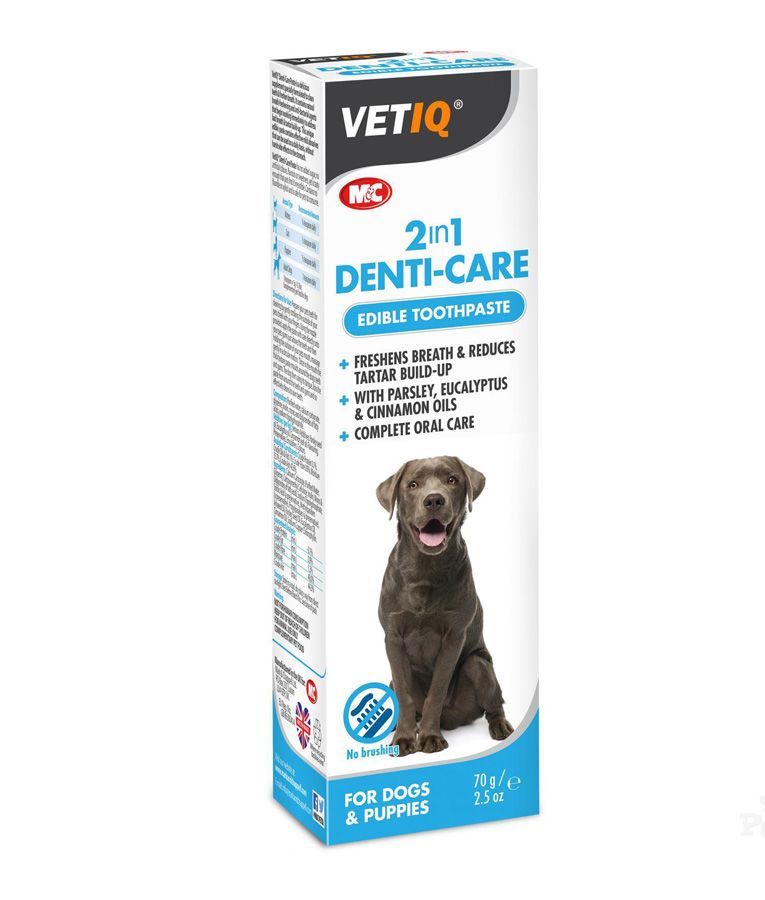 VetiQ 2in1 Denti-Care Dog Edible Toothpaste 70g - 70g