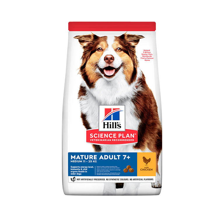 Hill’s Science Plan Medium Mature Adult 7+ Dog Food With Chicken (14kg)