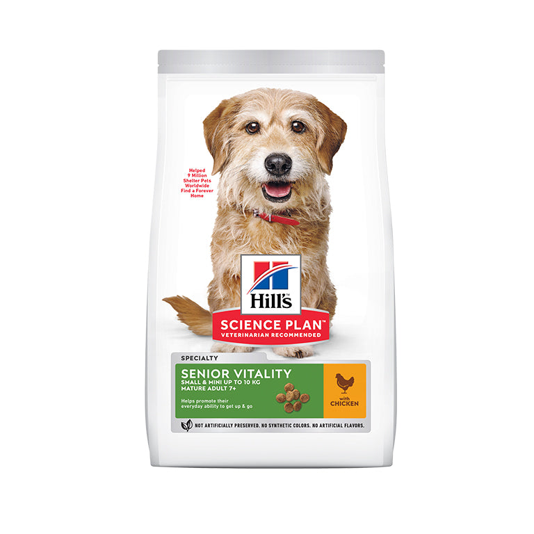 Hill’s Science Plan Senior Vitality Small & Mini Mature Adult 7+ Dog Food with Chicken & Rice (1.5kg)