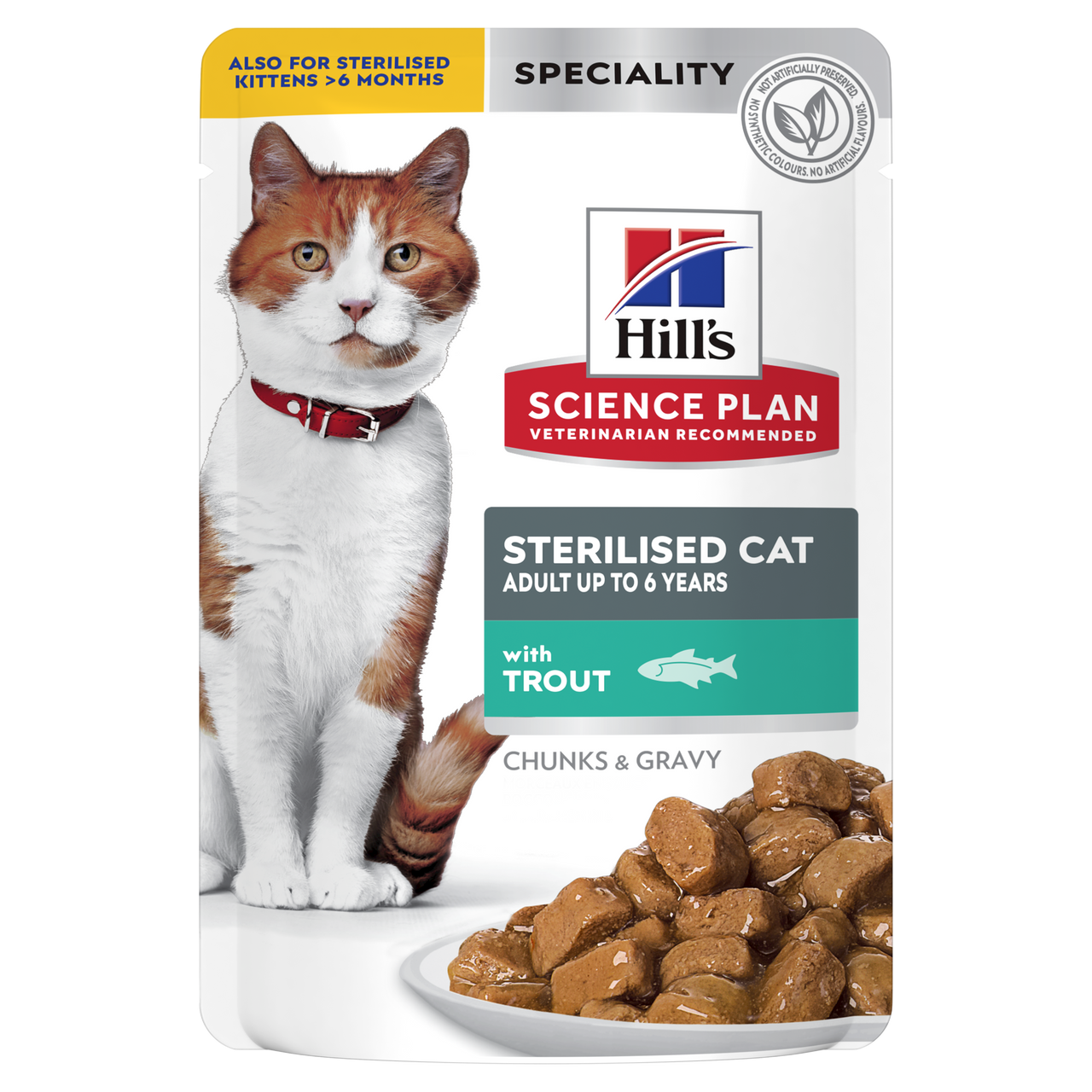 Hill’s Science Plan Sterilised Cat Adult Cat Wet Food With Trout Pouches (12x85g)