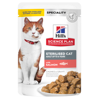 Thumbnail for Hill’s Science Plan Sterilised Cat Adult Cat Wet Food With Salmon Pouches (12x85g)