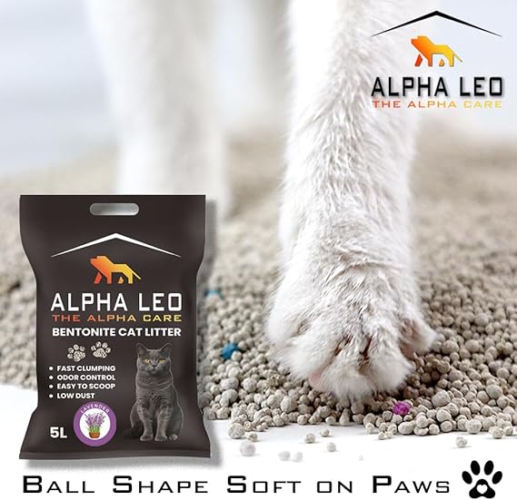 Alpha Leo Premium Bentonite Clumping Cat Litter 5L - Lavender scent