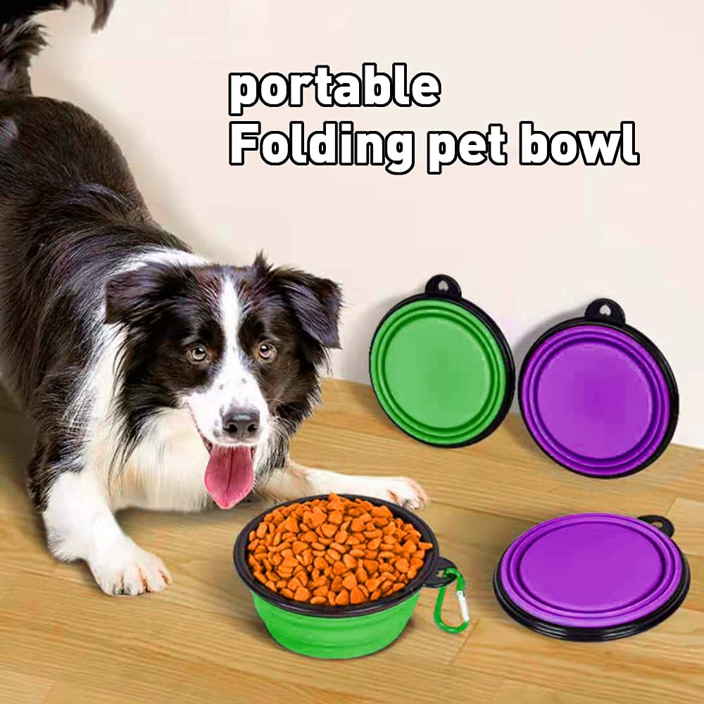 Silicone folding bowl with 2 handle +1 metal hook L