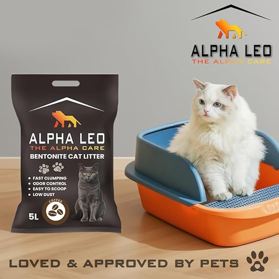 Alpha Leo Premium Bentonite Clumping Cat Litter - 5L Coffee scent