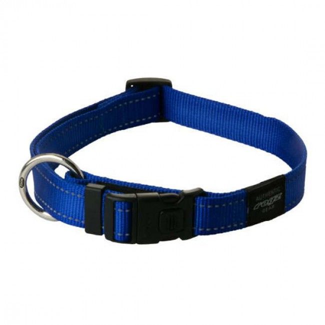 Rogz Utility Reflective Stitching Dog Collar - BLUE Medium