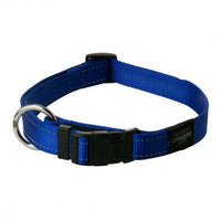 Thumbnail for Rogz Utility Reflective Stitching Dog Collar - BLUE Small