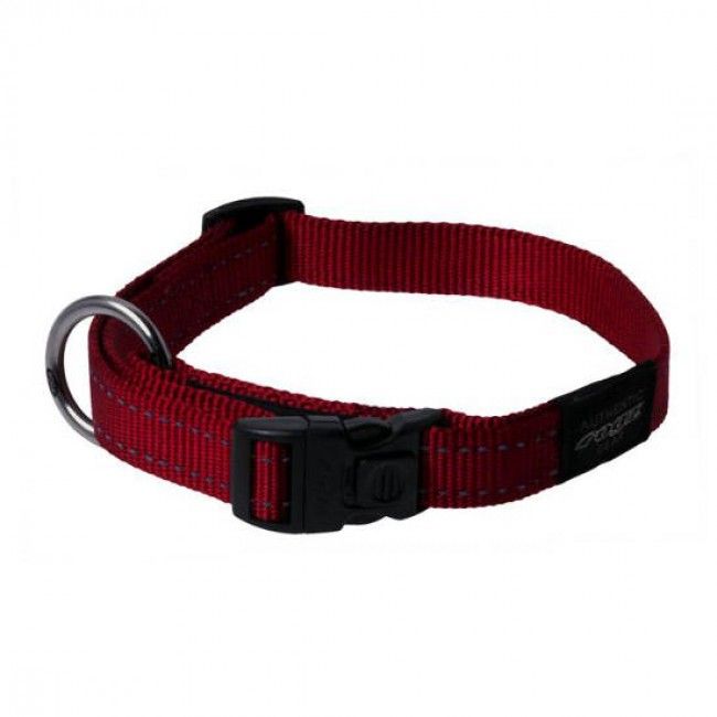 Rogz Utility Reflective Stitching Dog Collar - RED Large