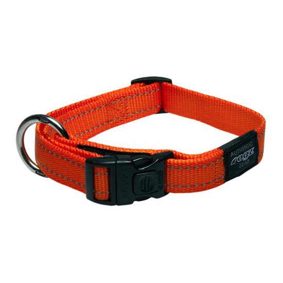 Rogz Utility Reflective Stitching Dog Collar - ORANGE Large